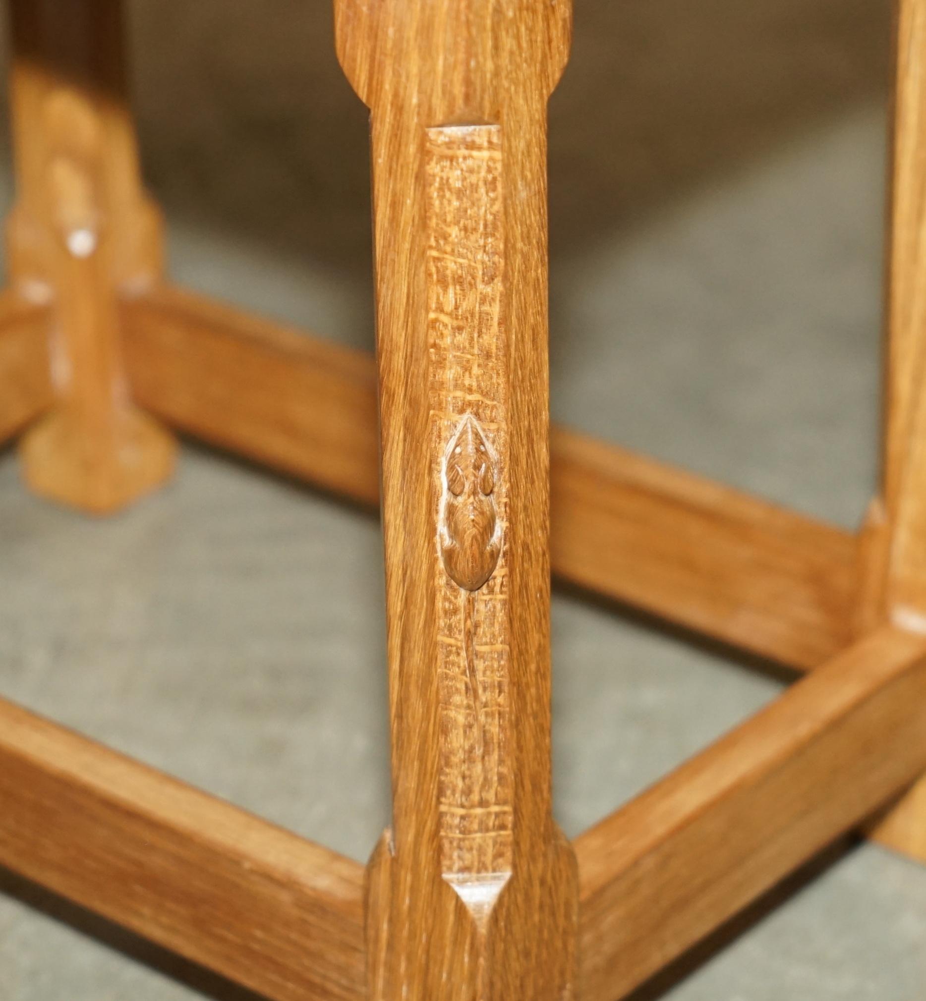 STUNNING 1970's ROBERT MOUSEMAN THOMPSON NEST OF SMALL BURR OAK SIDE END TABLES For Sale 11