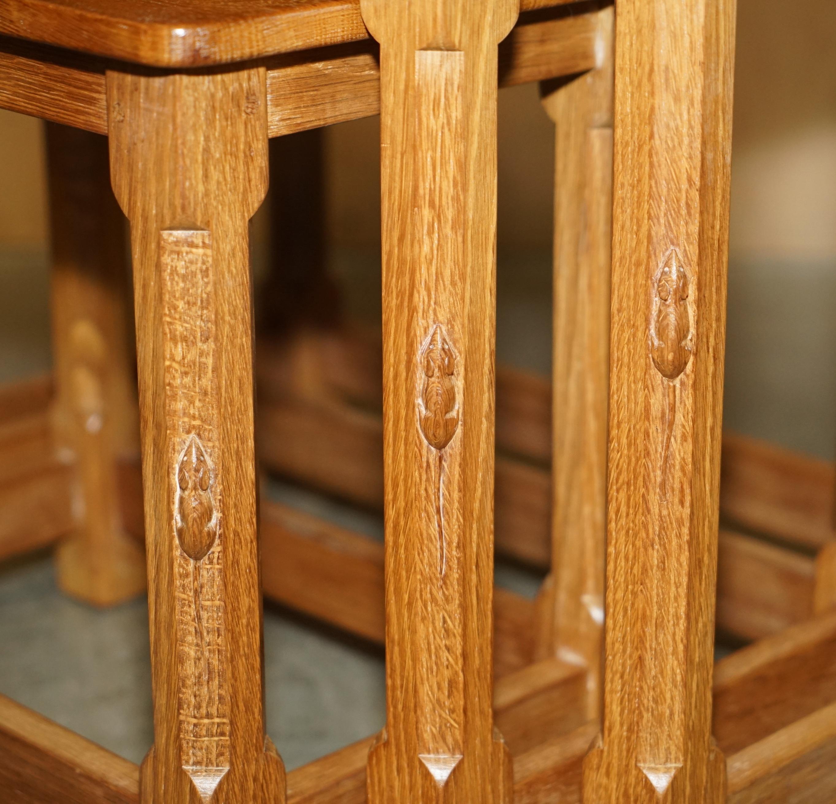 Country STUNNING 1970's ROBERT MOUSEMAN THOMPSON NEST OF SMALL BURR OAK SIDE END TABLES For Sale