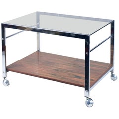 Superbe table d'appoint à roulettes des années 1970:: fabriquée par Howard Miller UK