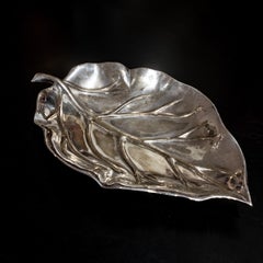 Stunning 1970s Valenti Spain Silver-Plated Leaf Centerpiece