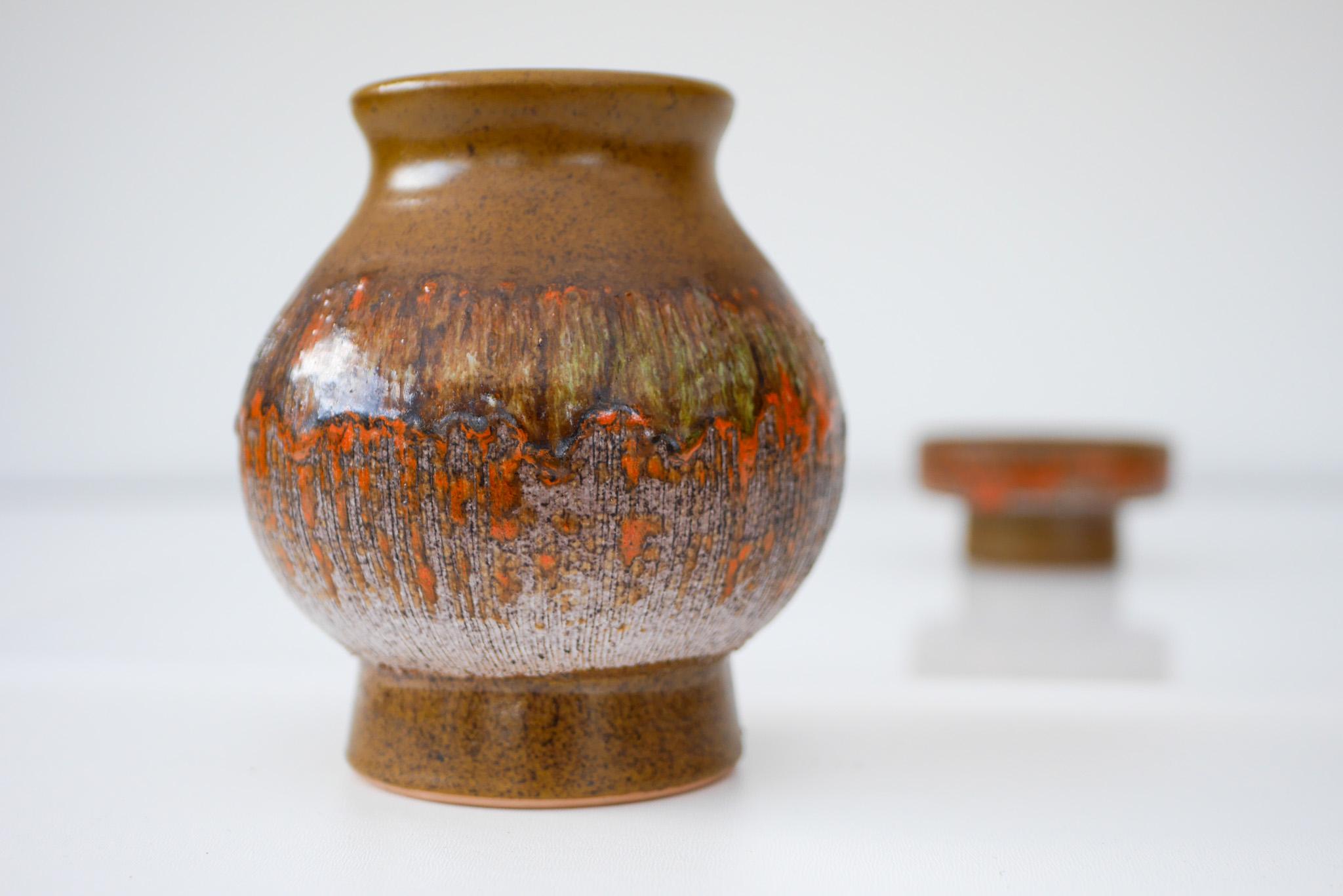 Splendido vaso e piccolo piatto della metà del secolo scorso di Tilgmans, Svezia. in vendita 5
