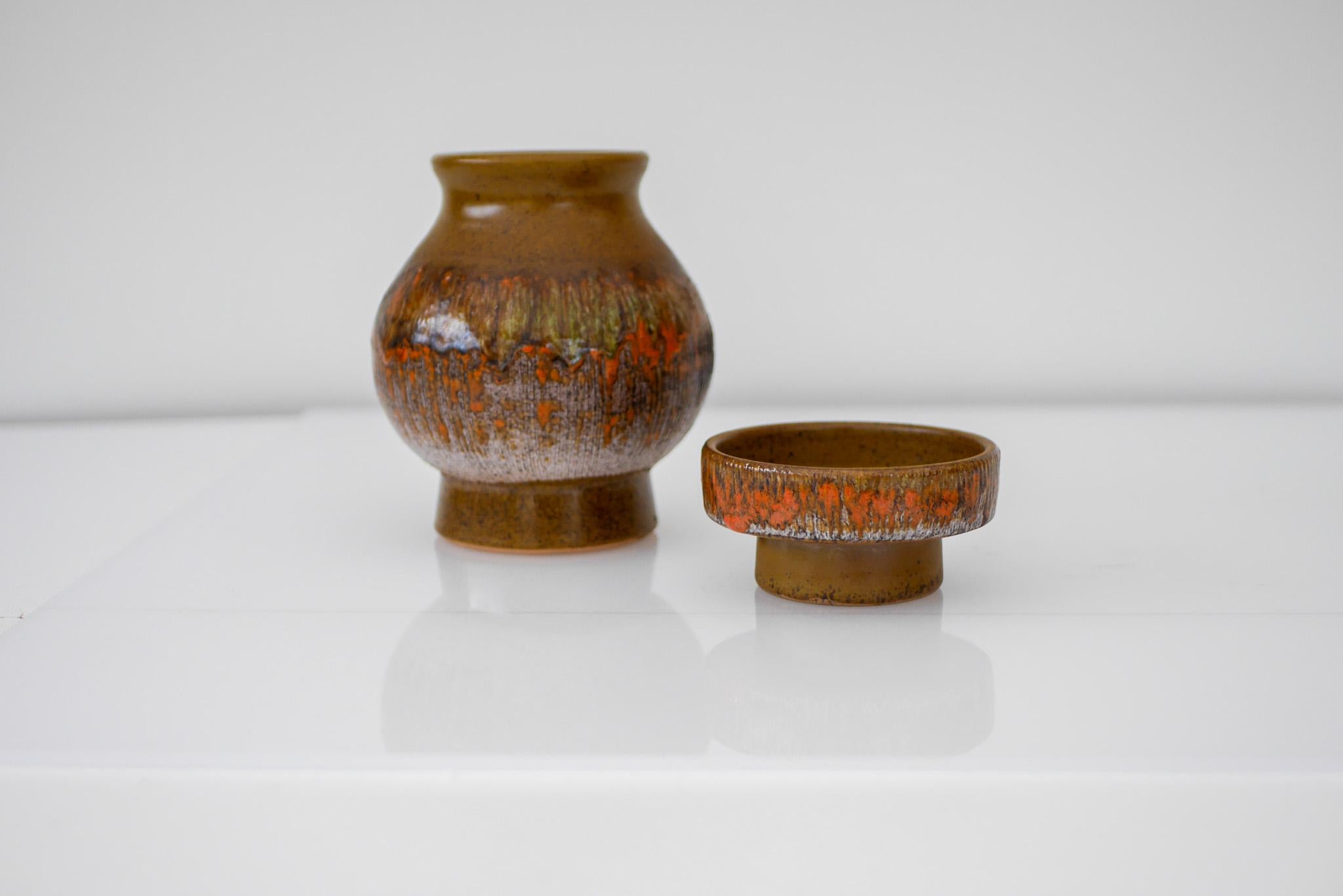 Splendido vaso e piccolo piatto della metà del secolo scorso di Tilgmans, Svezia. in vendita 12