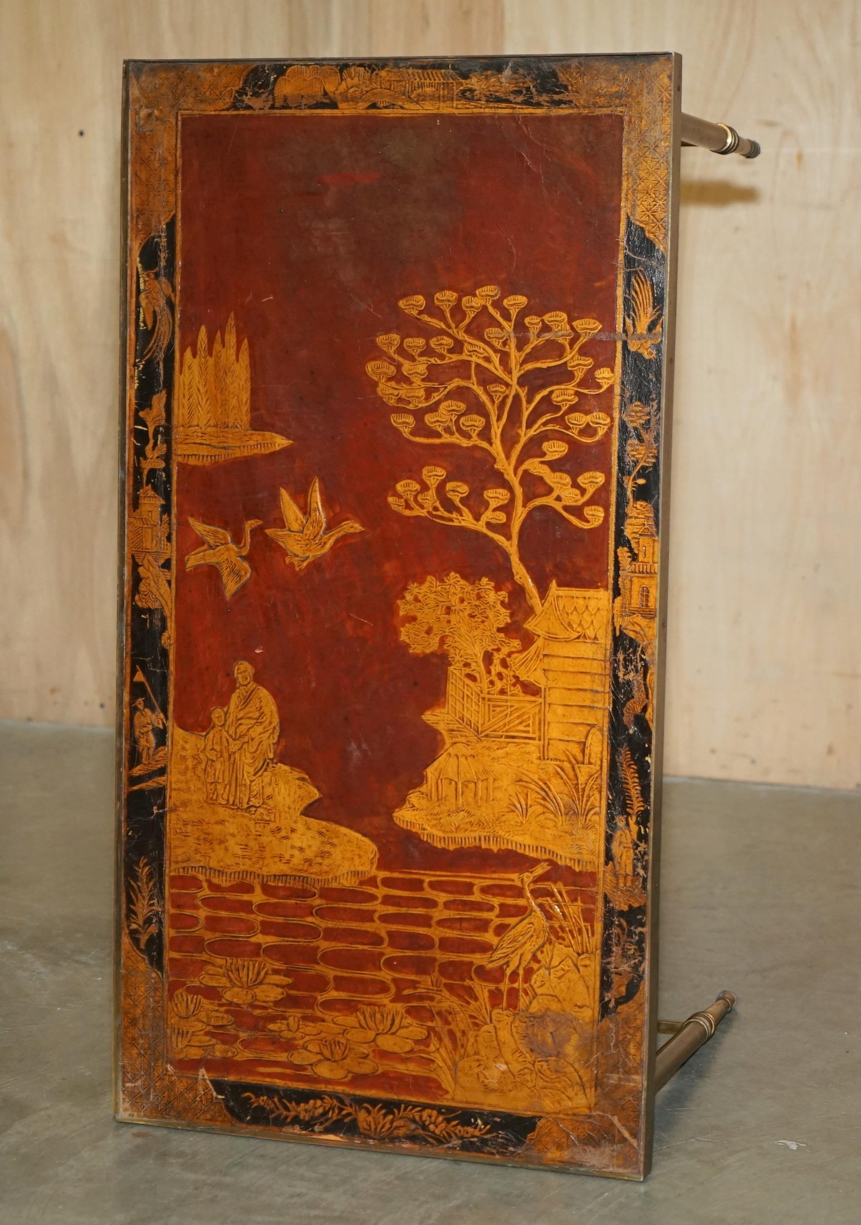 MESA DE CAFÉ CHINA CHINOISERIE FRANCESA DE GILT Y LACADA DE LOS VINTAGE FANTÁSTICOS DE LOS AÑOS 70 Francés en venta