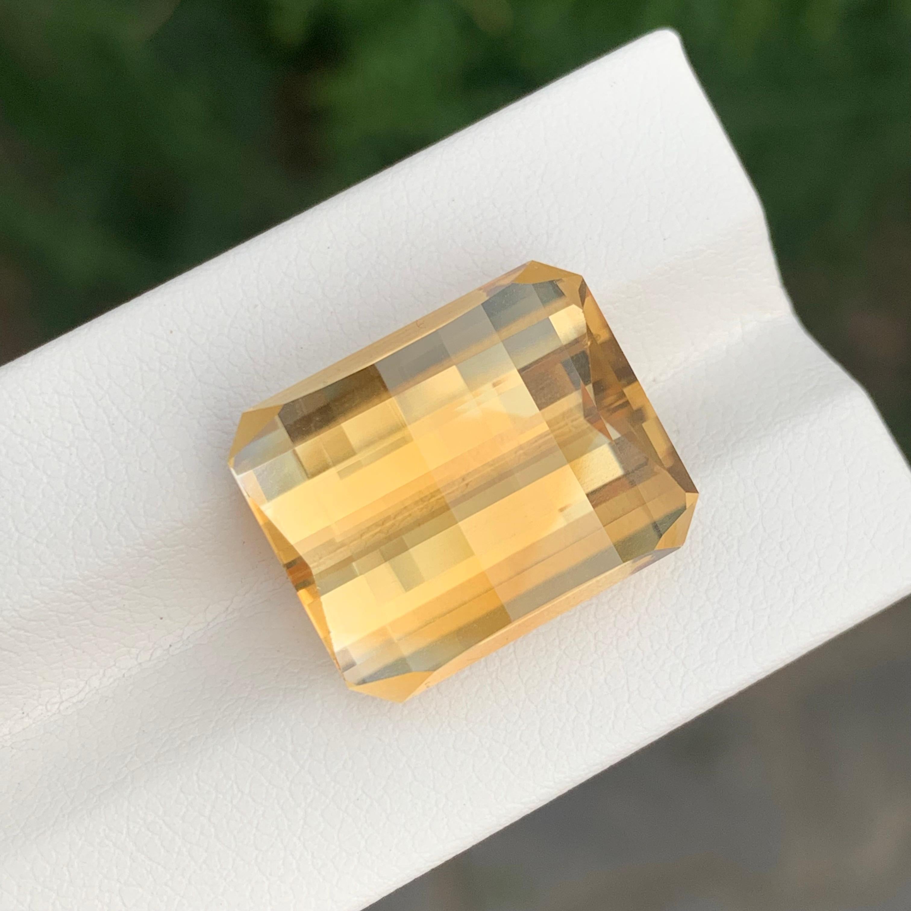 Arts and Crafts Splendida pietra citrina sciolta con taglio Pixel da 19,75 carati in vendita