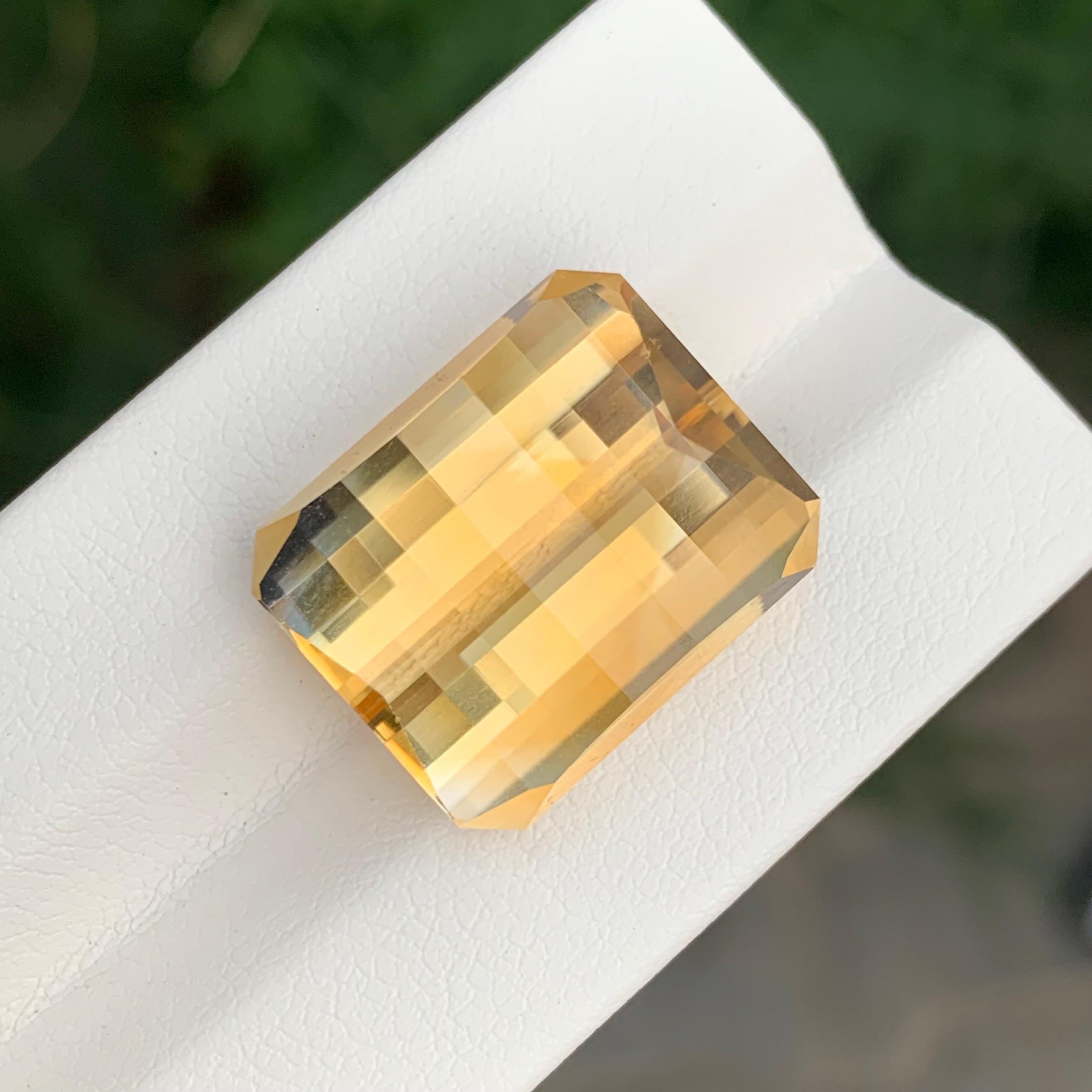 da uomo o donna Splendida pietra citrina sciolta con taglio Pixel da 19,75 carati in vendita