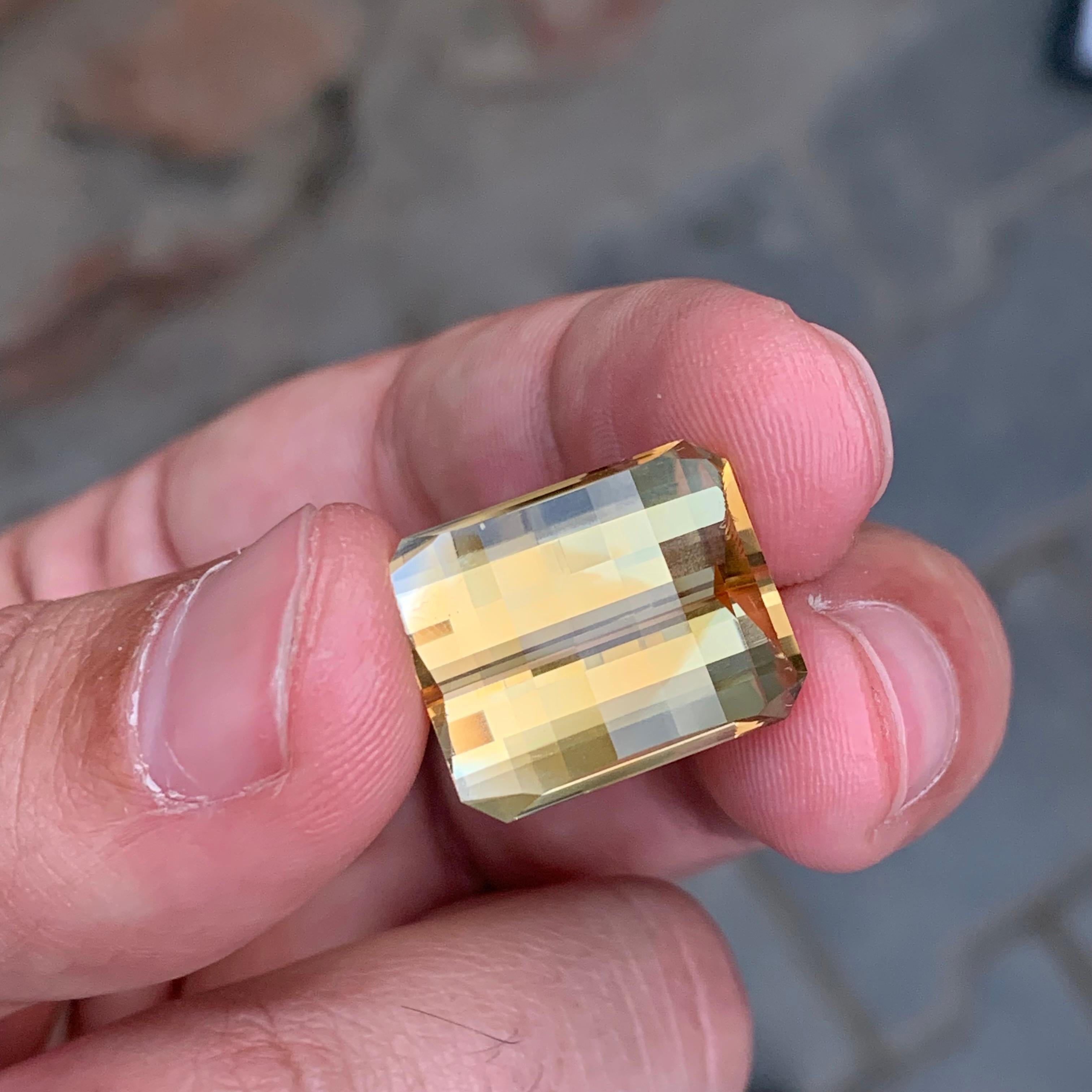 Splendida pietra citrina sciolta con taglio Pixel da 19,75 carati in vendita 2