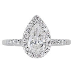 Stunning 1.97ct Pear-Shaped Diamond Halo Ring in 18k White Gold - GIA Certified
