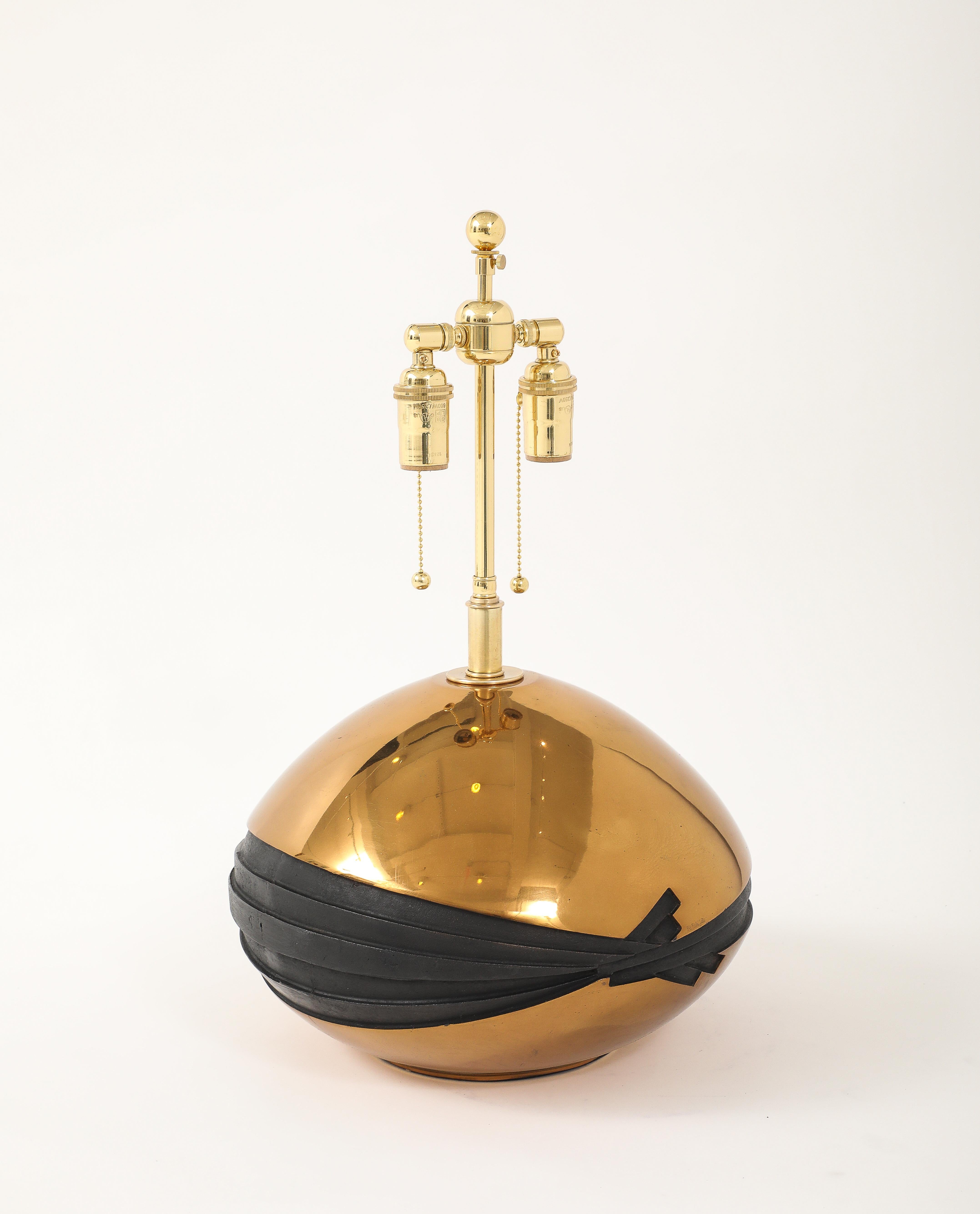 Mid-Century Modern Stunning 1980's  Large Brass and Bronze Sculptural lamp signed By ESA Fedrigolli For Sale