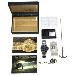 Stunning 1997 Rolex 14060 Submariner Wristwatch Box Lanyard Date Card Manuals