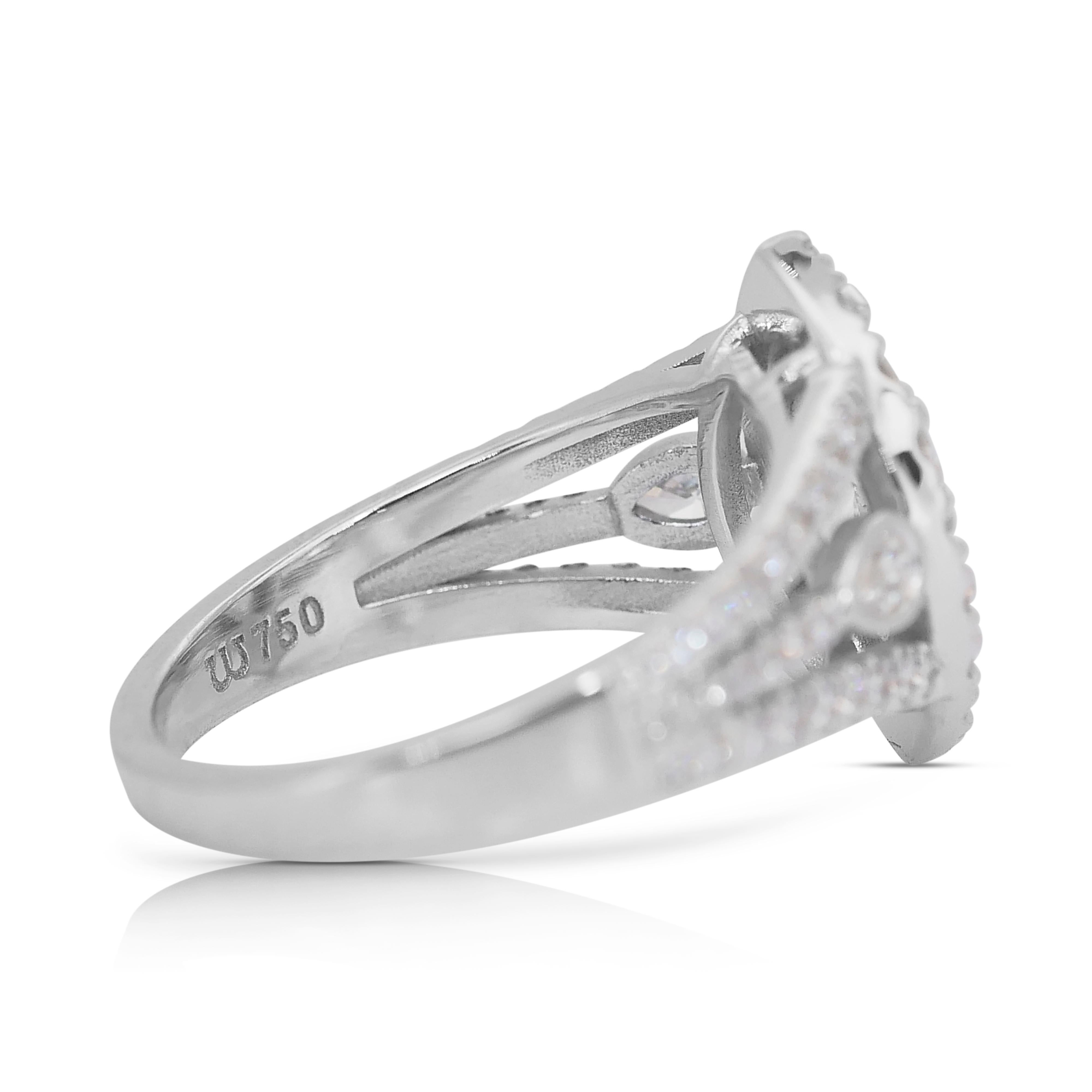 Marquise Cut Stunning 1.99ct Diamonds Halo Ring in 18k White Gold - IGI Certified