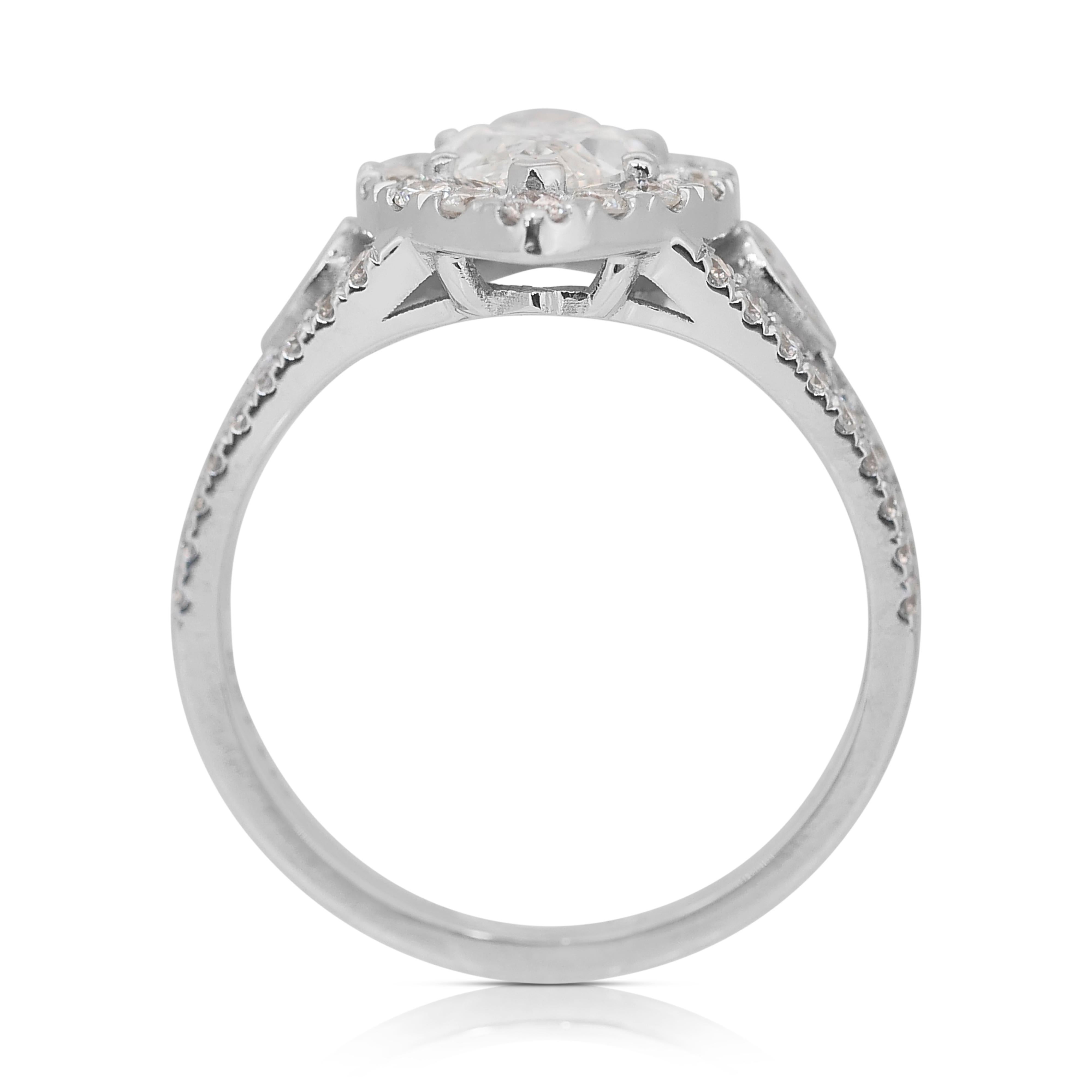 Stunning 1.99ct Diamonds Halo Ring in 18k White Gold - IGI Certified 3