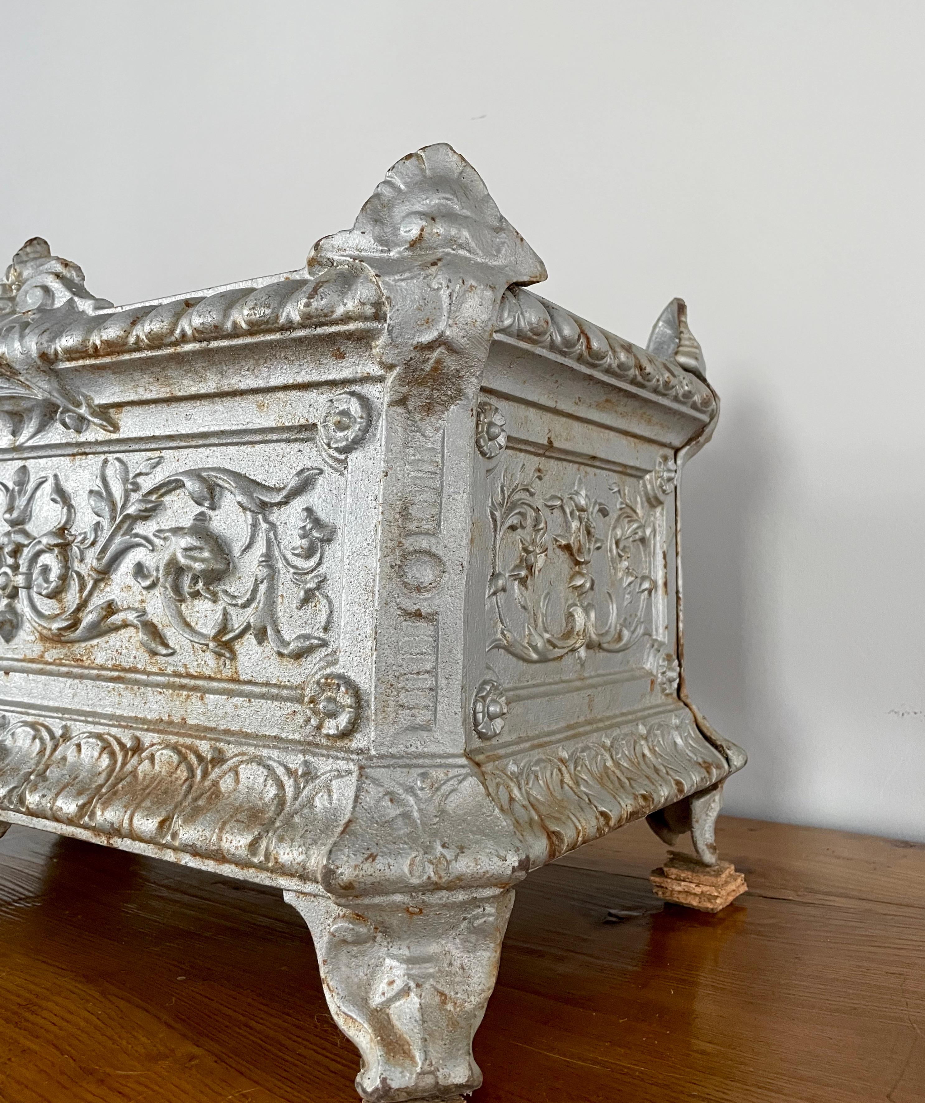 Stunning 19th C French Cast Iron Jardinière For Sale 4