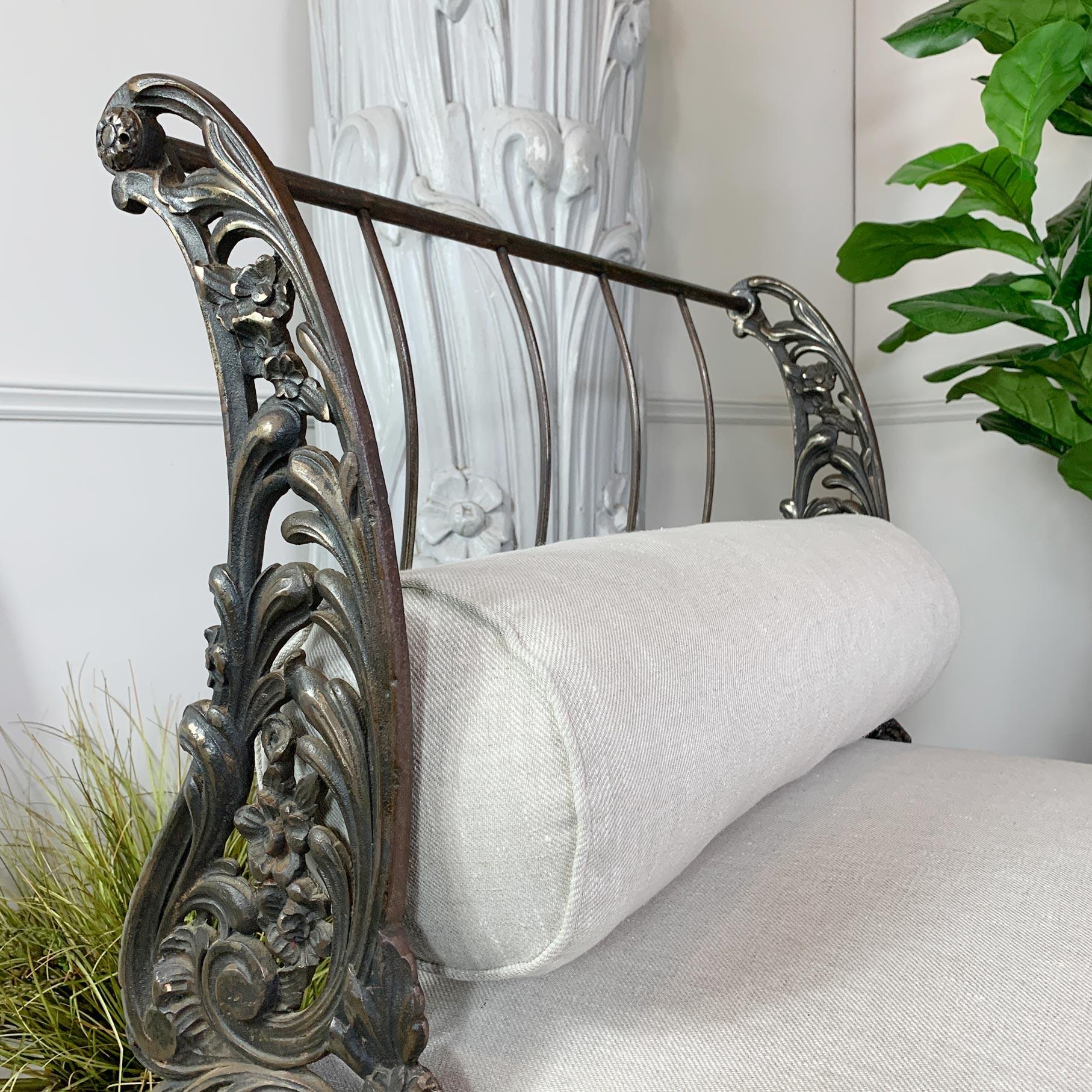  Stunning 19th Century Art Nouveau Cast Iron French Daybed For Sale 6