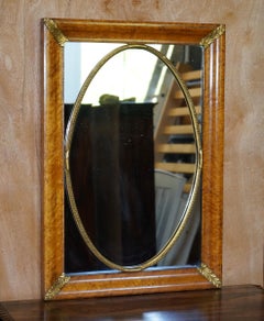 Stunning 19th Century Burr Walnut French Mirror with Giltwood Decoration