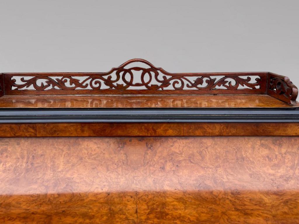Stunning 19th Century Burr Walnut Pop Up Davenport Desk 2