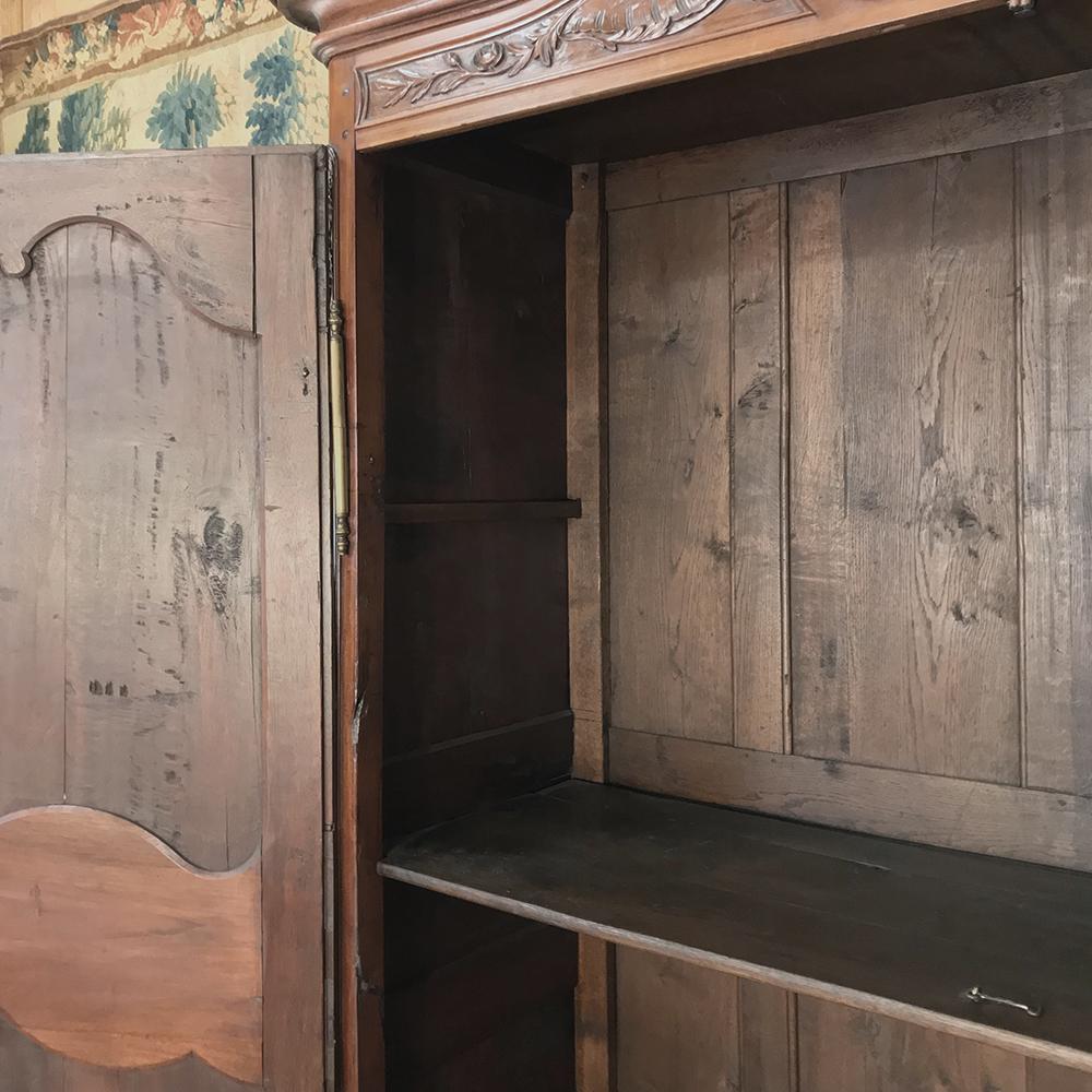 Stunning 19th Century Country French Solid Walnut Armoire 1