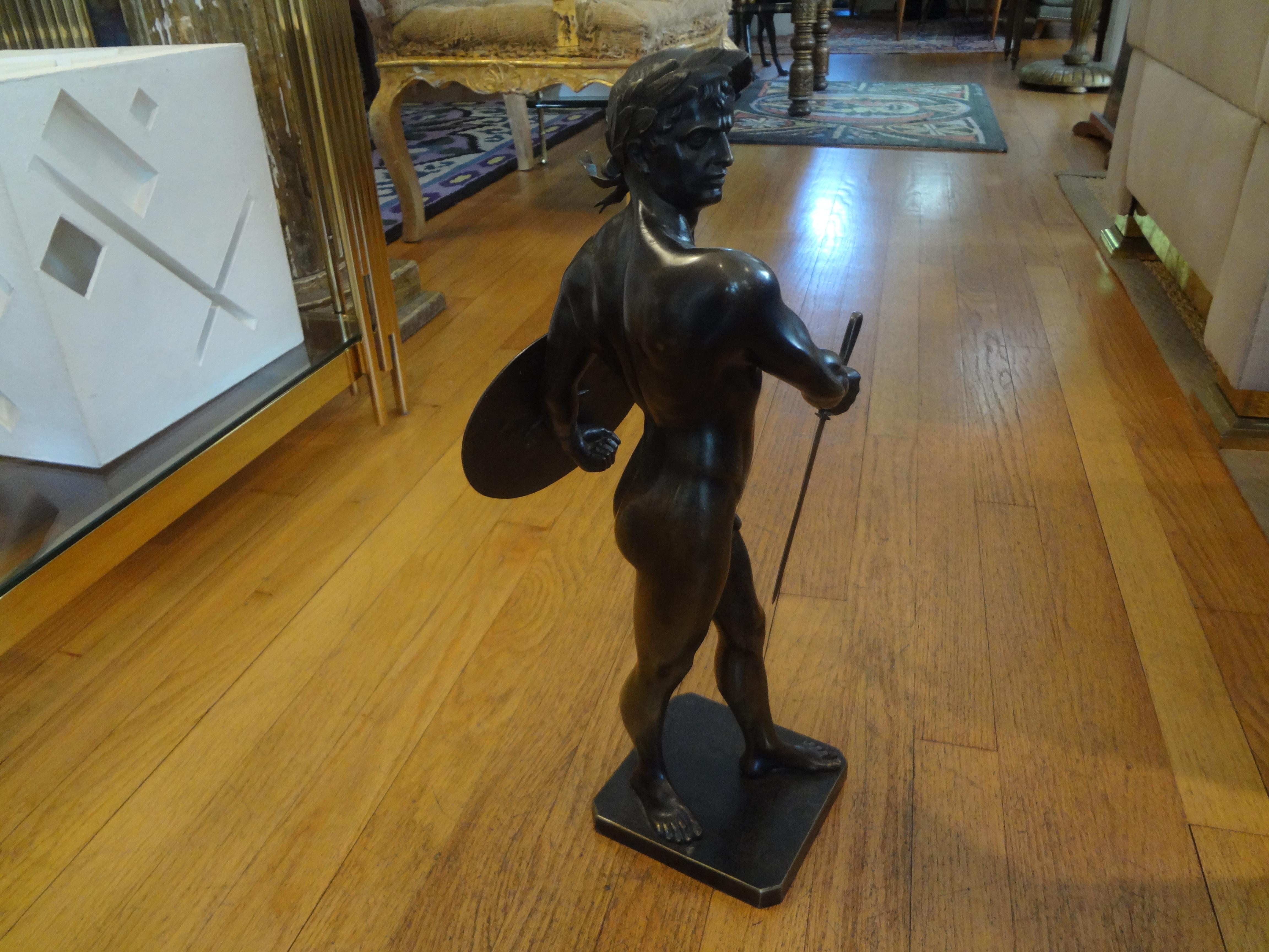 Stunning 19th Century French Bronze Sculpture of a Gladiator 3