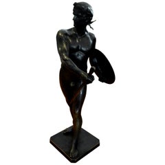 Stunning 19th Century French Bronze Sculpture of a Gladiator
