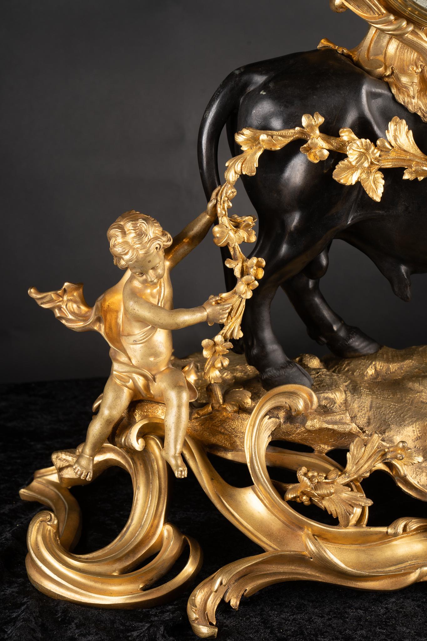 Superbe horloge française Louis XV du 19ème siècle en vente 7