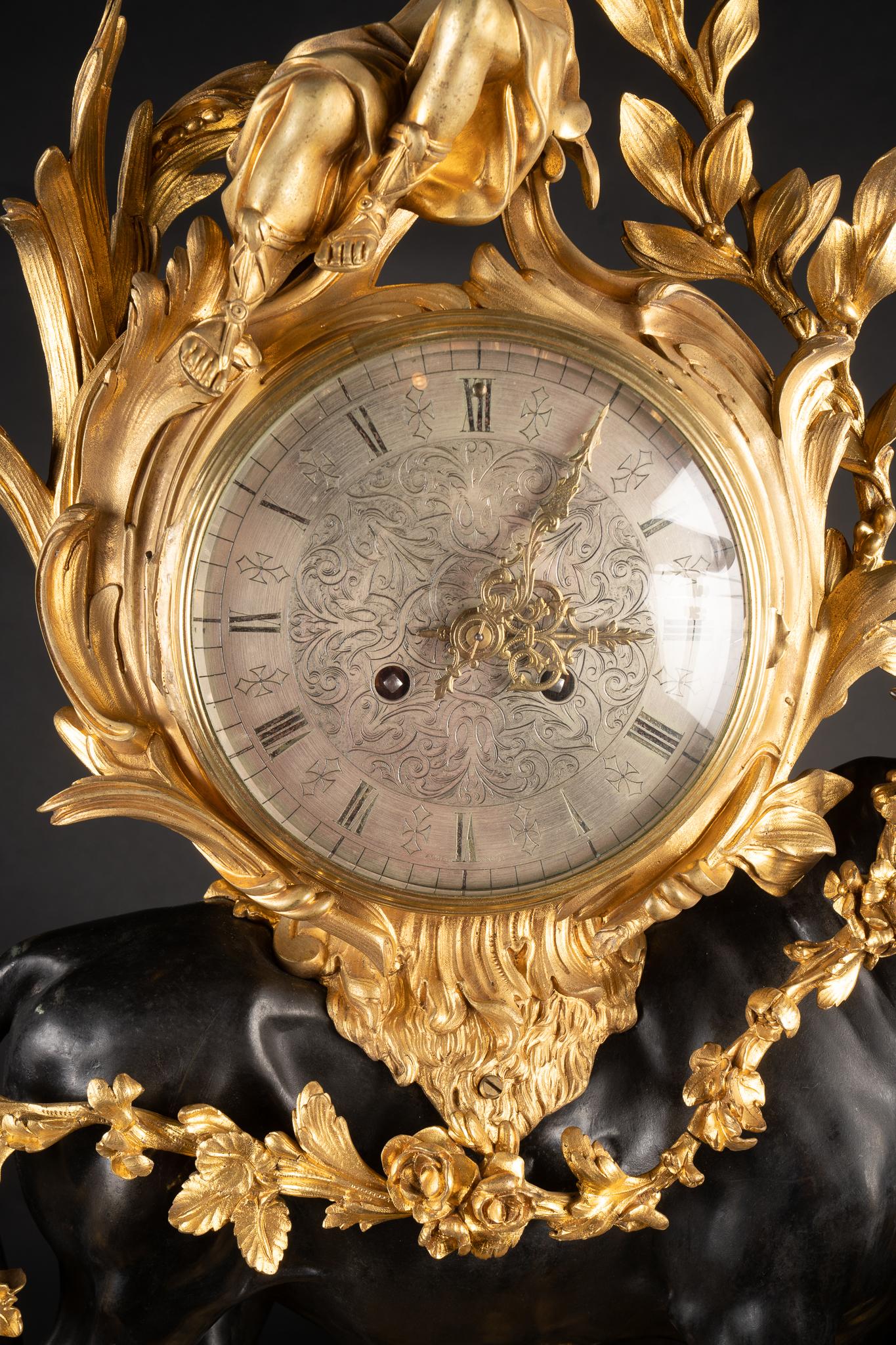 Superbe horloge française Louis XV du 19ème siècle en vente 11