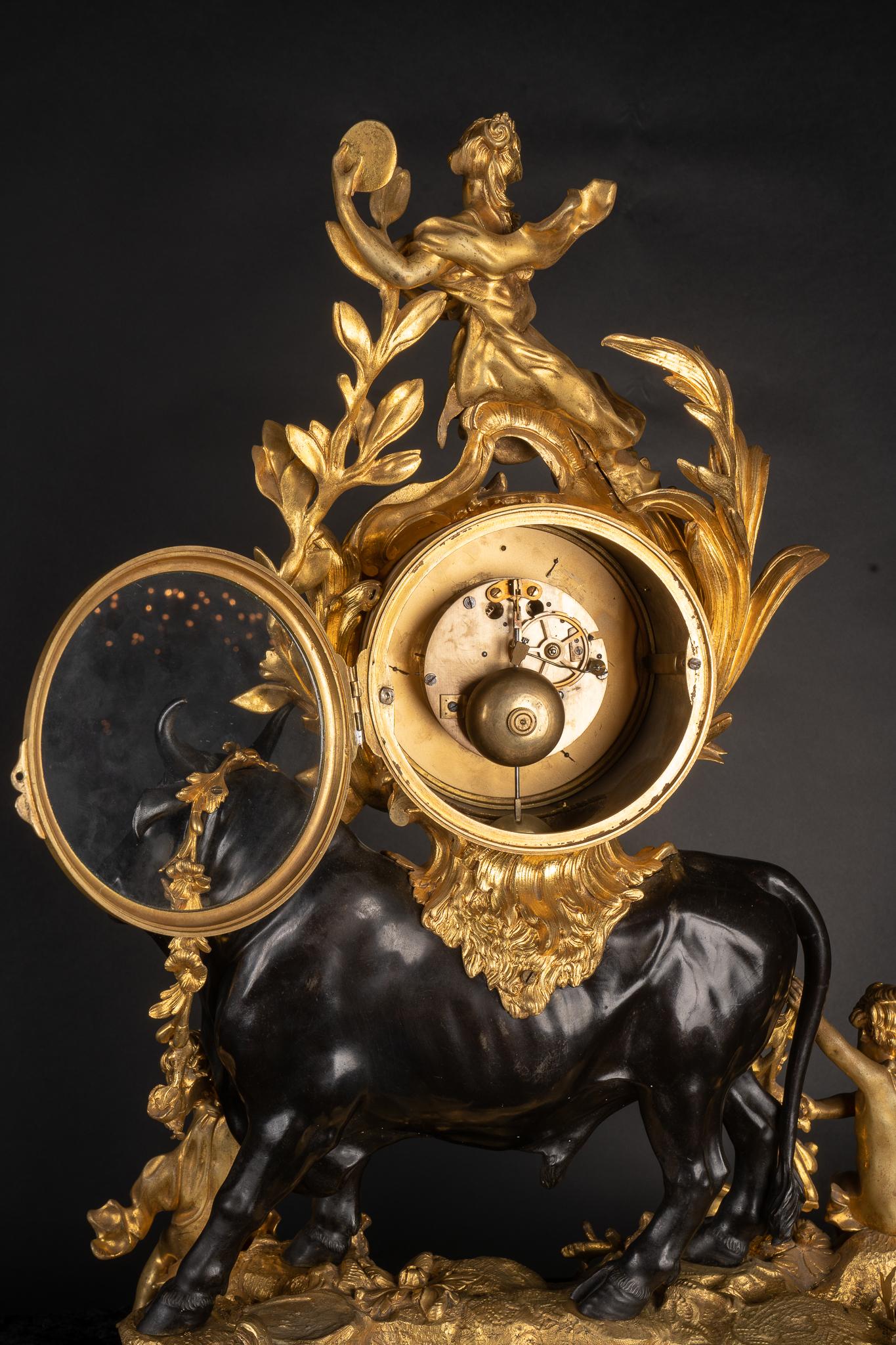 Bronze Superbe horloge française Louis XV du 19ème siècle en vente