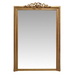 Stunning 19th Century Giltwood Overmantle Mirror with Ribbon Detail