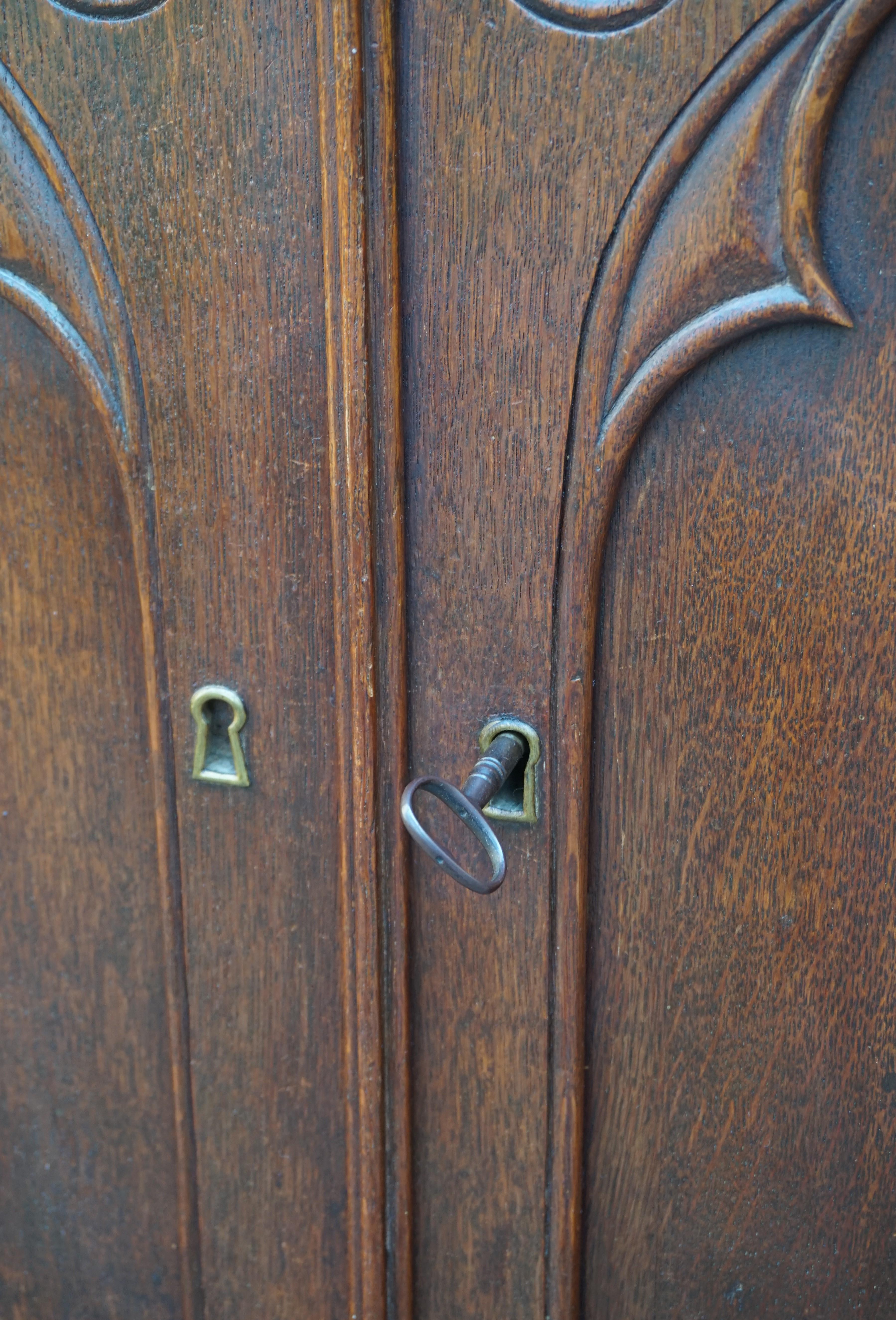 19th Century Gothic Revival Lectern Cabinet with Church Window like Doors 3