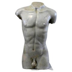 Atemberaubender italienischer Torso aus Carrara-Marmor des 19. Jahrhunderts H: Gesamtlänge: 145 cm