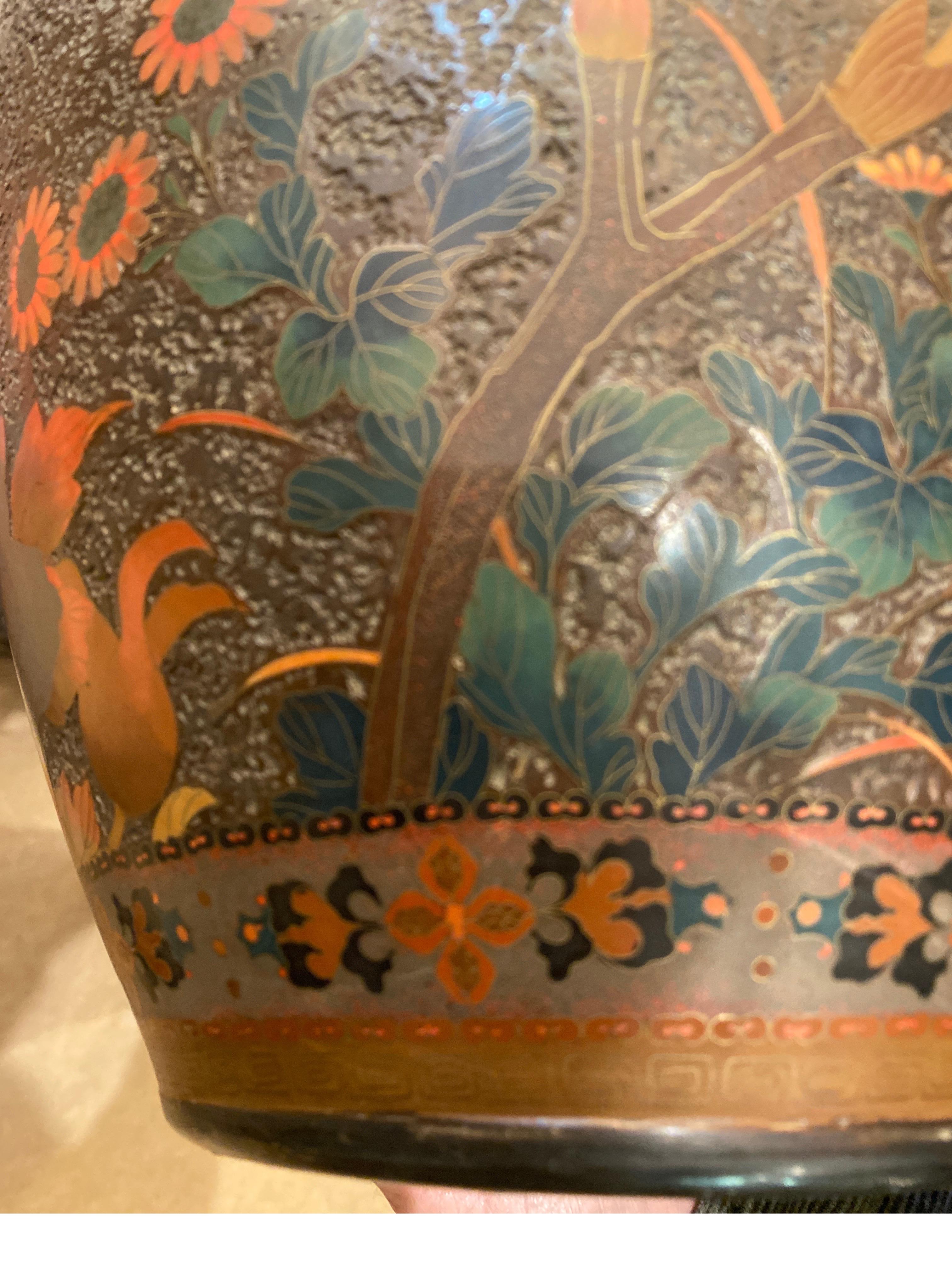 Stunning 19th Century Japanese Cloisonné over Porcelain Totai Ginger Jar 9