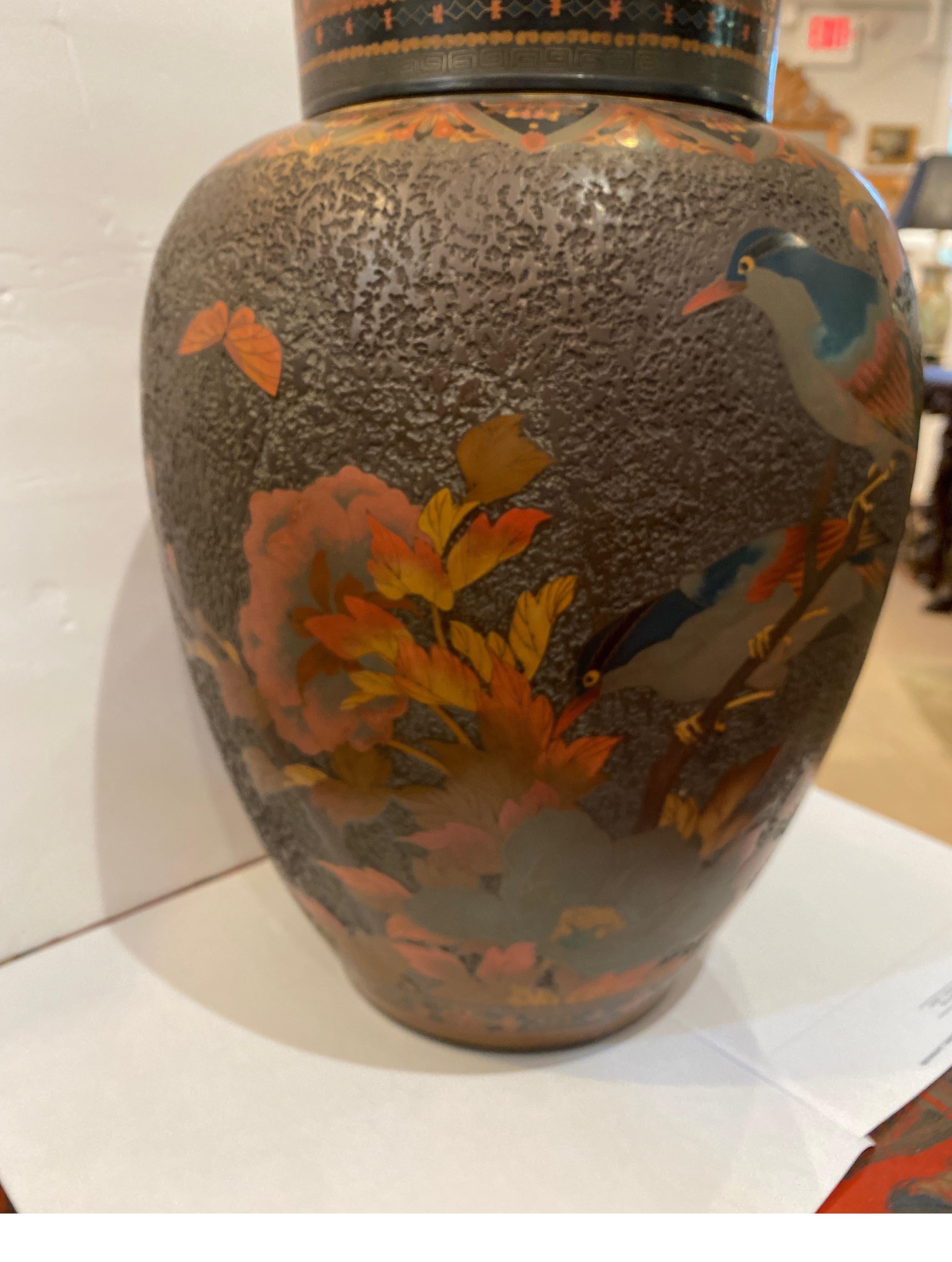 Late 19th Century Stunning 19th Century Japanese Cloisonné over Porcelain Totai Ginger Jar
