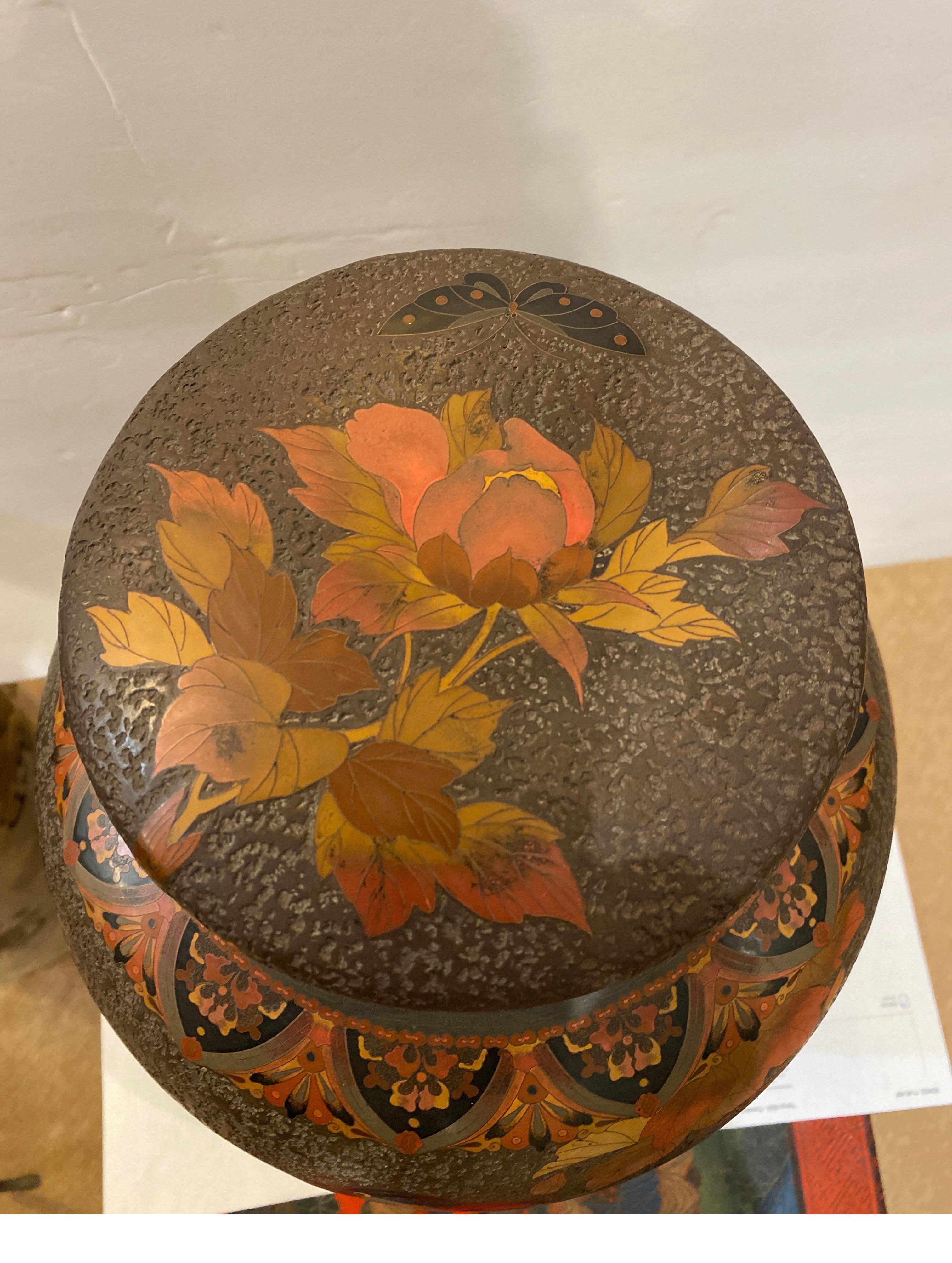 Stunning 19th Century Japanese Cloisonné over Porcelain Totai Ginger Jar 1