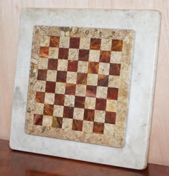 Stunning 19th Century Solid Marble on Raise Plinth Base Chess Board Lovely Find