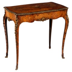 Antique Stunning 19th Century Tulipwood & Bronze Ormolu Mounted Side Table by Baldock