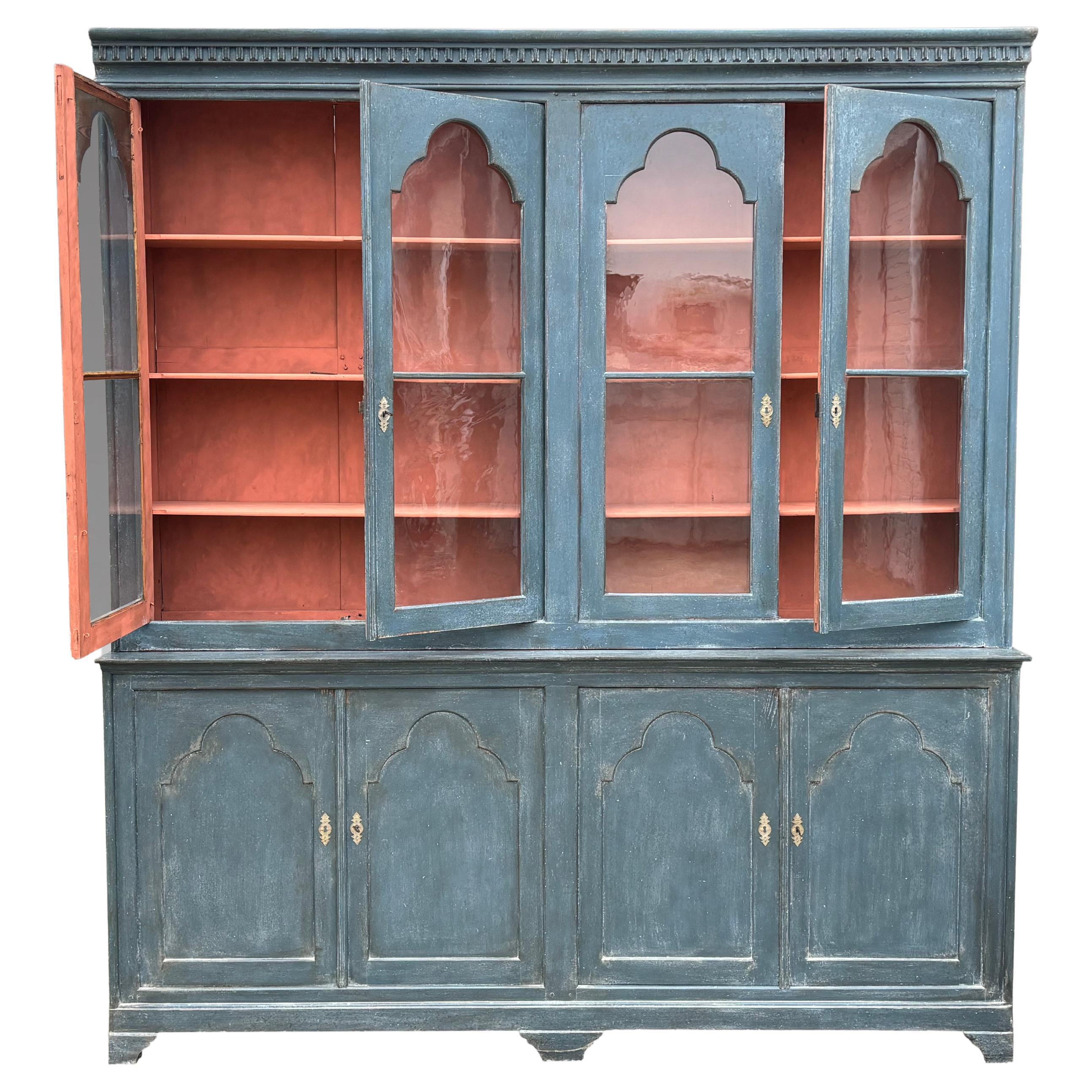 Photo inspiration: Stunning 19Th Century Victorian Period Painted 4 Door Cabinet Bookcase Photo Inspiration