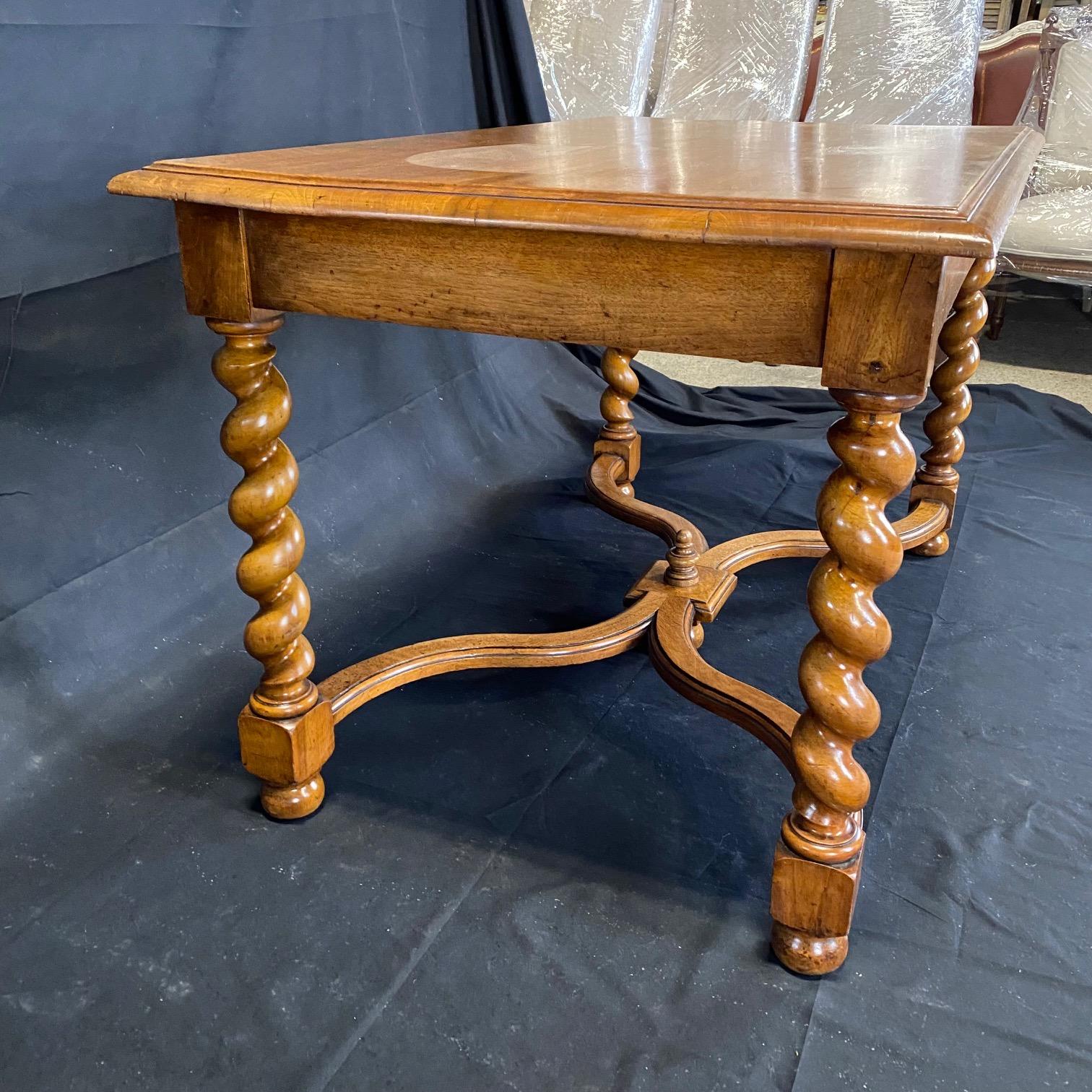 Mid-19th Century Stunning 19th Century Walnut French Barley Twist Center or Dining Table For Sale