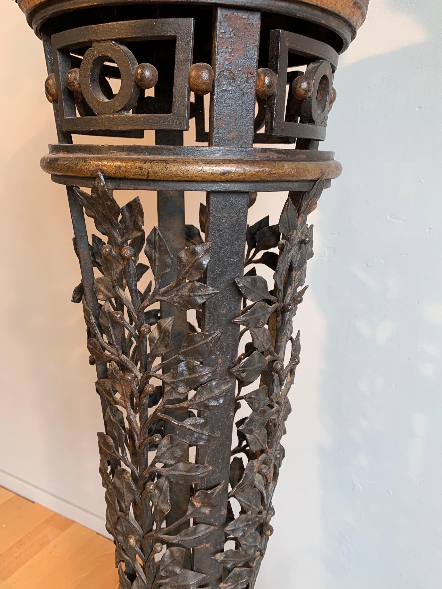 Stunning 19th Century Wrought Iron Newel Post Pedestal / Display Stand / Column 7