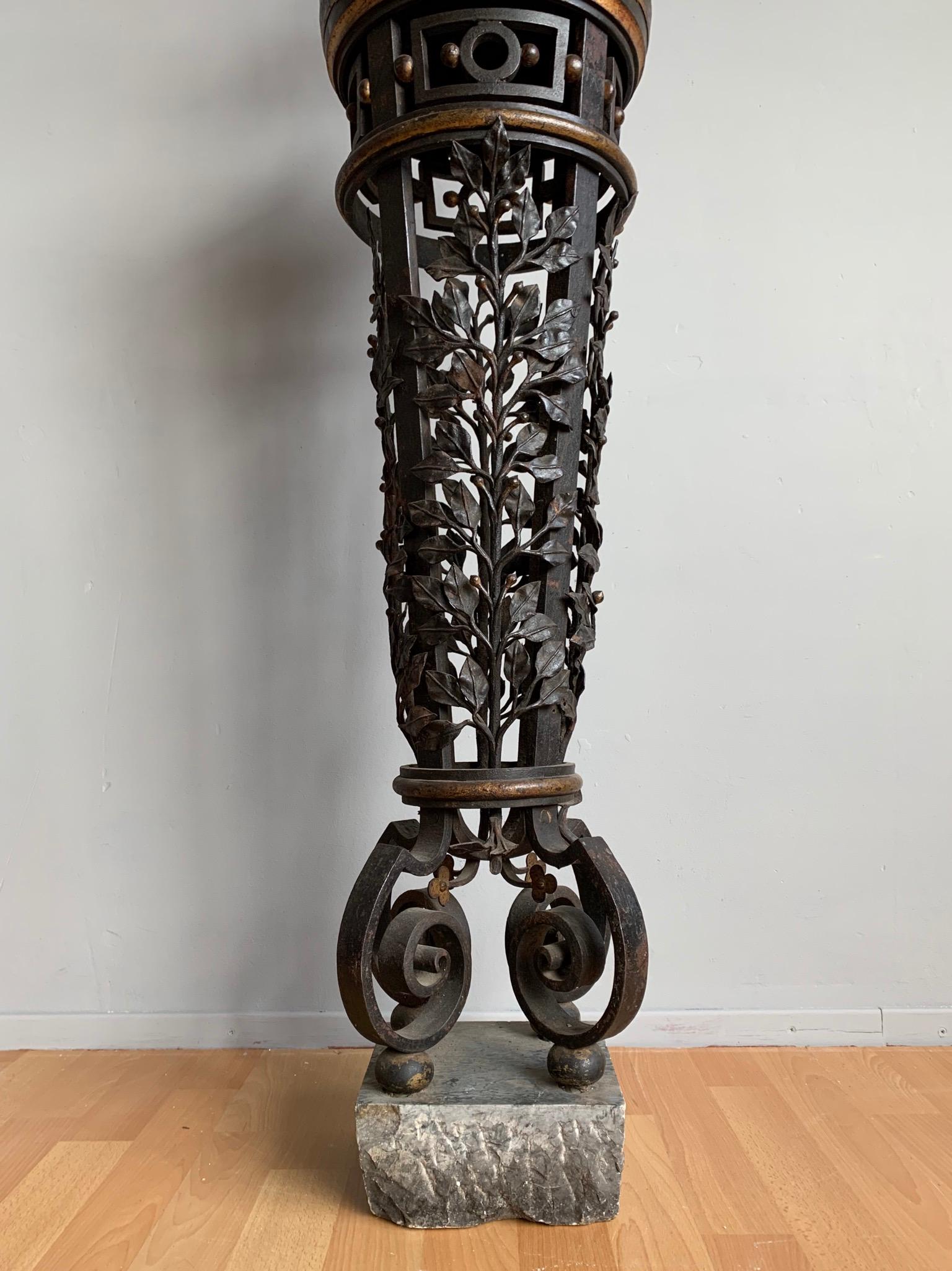 Stunning 19th Century Wrought Iron Newel Post Pedestal / Display Stand / Column 2