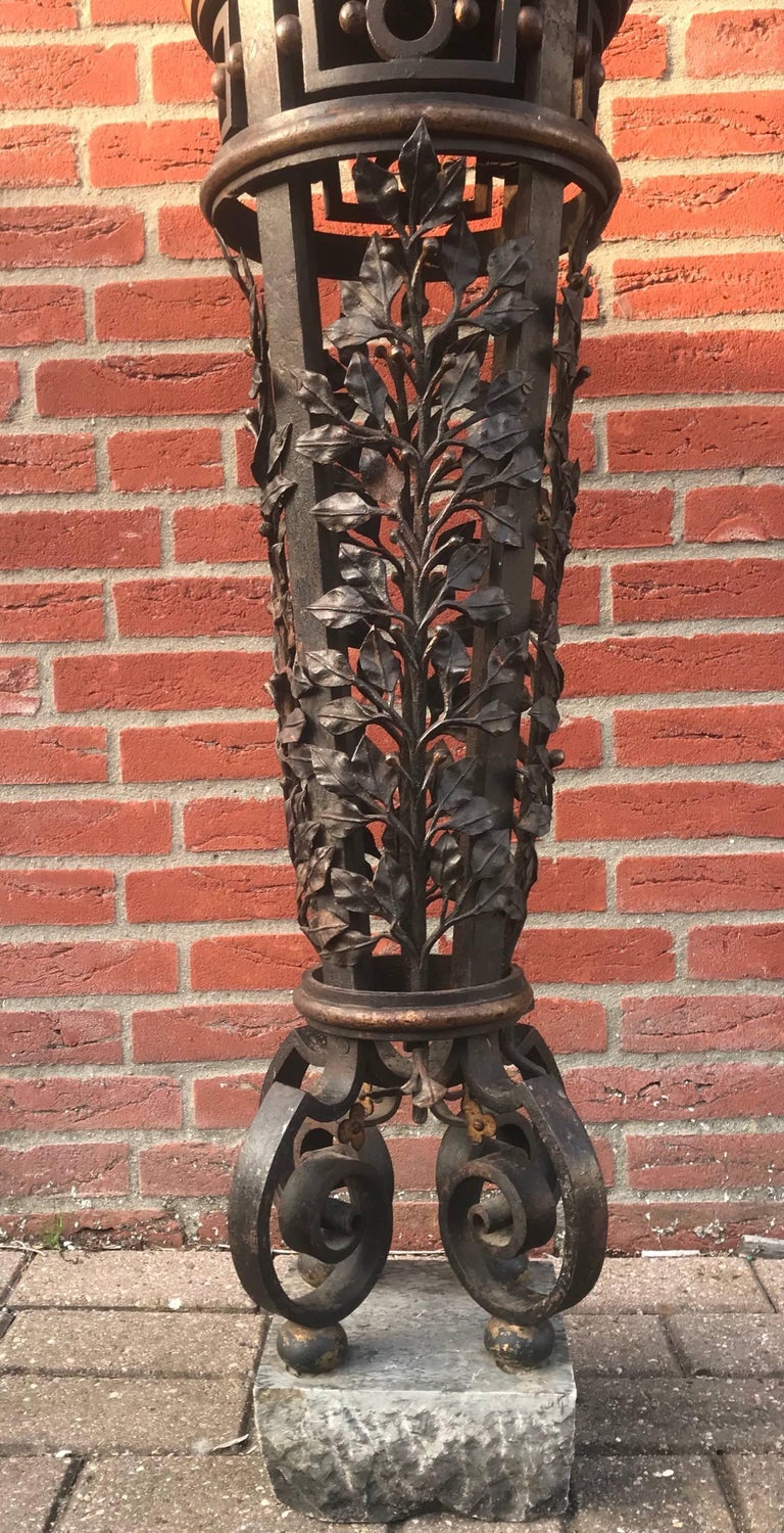 Stunning 19th Century Wrought Iron Newel Post Pedestal ...