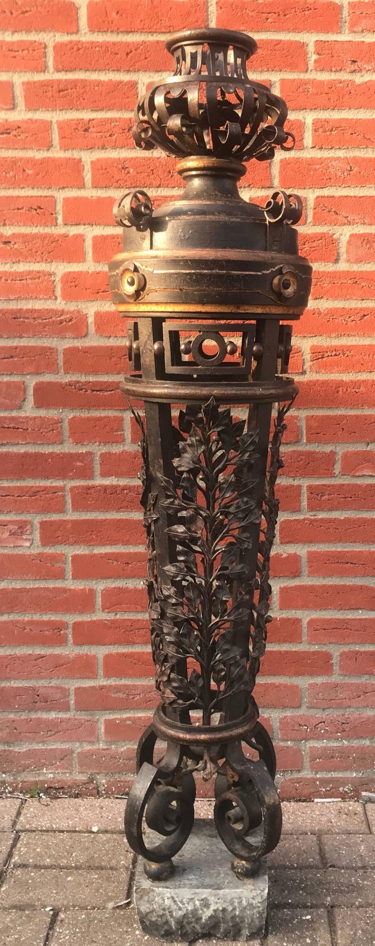 Stunning 19th Century Wrought Iron Newel Post Pedestal ...