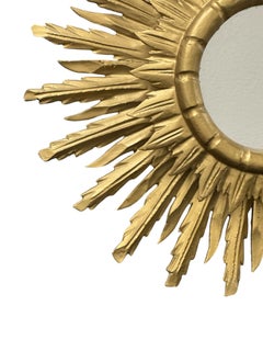 Atemberaubende 2 Schichten Sunburst Starburst Spiegel Holz, Italien 1950er Jahre oder früher