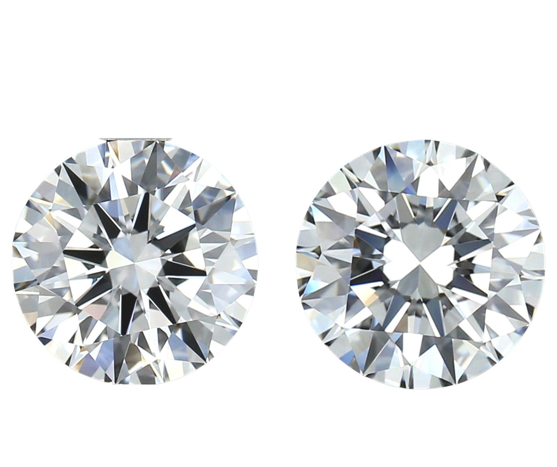 Superbe ensemble de 2 pièces avec diamants naturels de 1,85 carat rond H IF VVS1 certifié GIA en vente 2