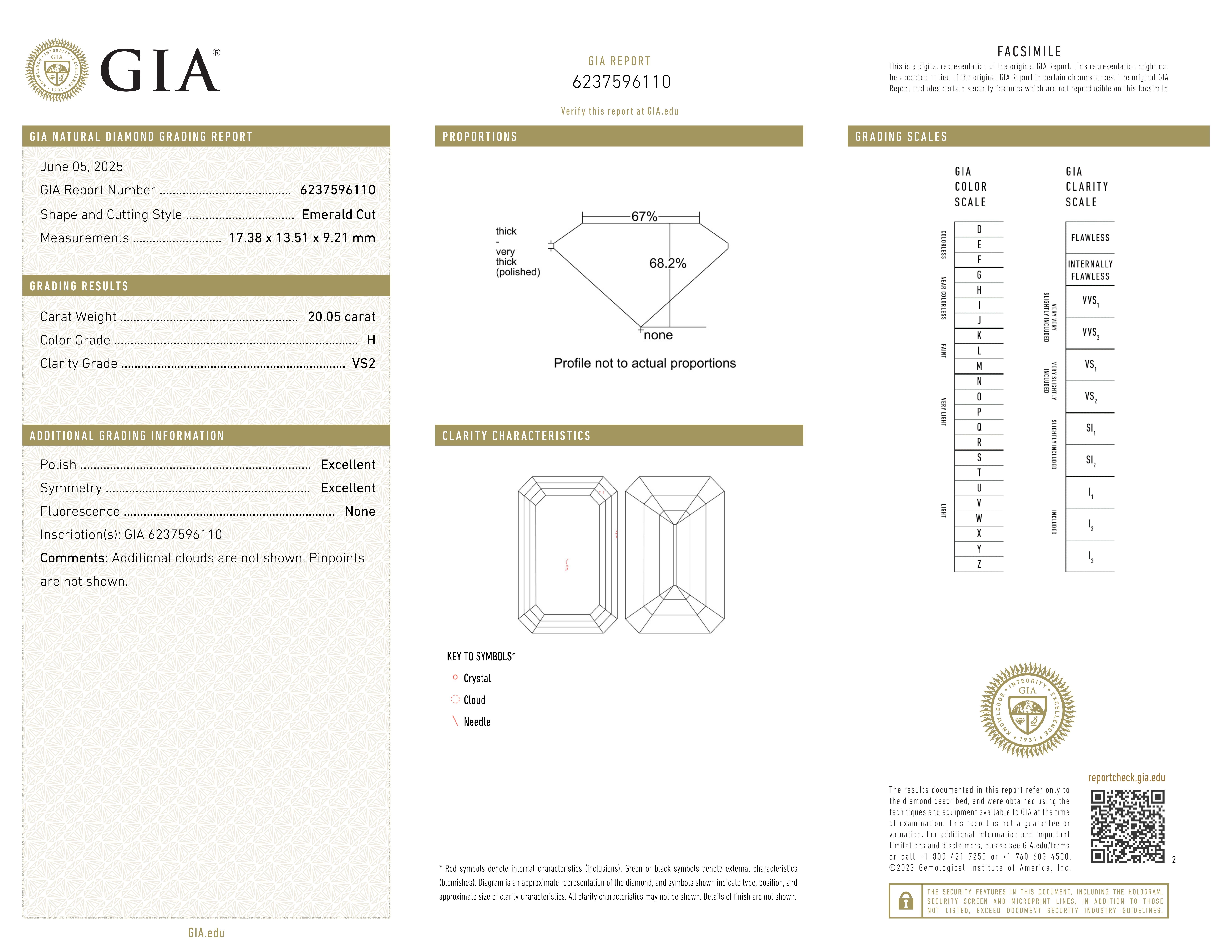 Impresionante anillo de diamantes talla esmeralda de 20 quilates - Certificado GIA Contemporáneo en venta