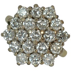 Stunning 2.00 Carat Diamond 18 Carat Gold Bling Cluster Ring
