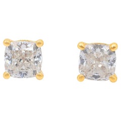Stunning 2.02ct Double Excellent Ideal Cut Diamonds Stud Earrings