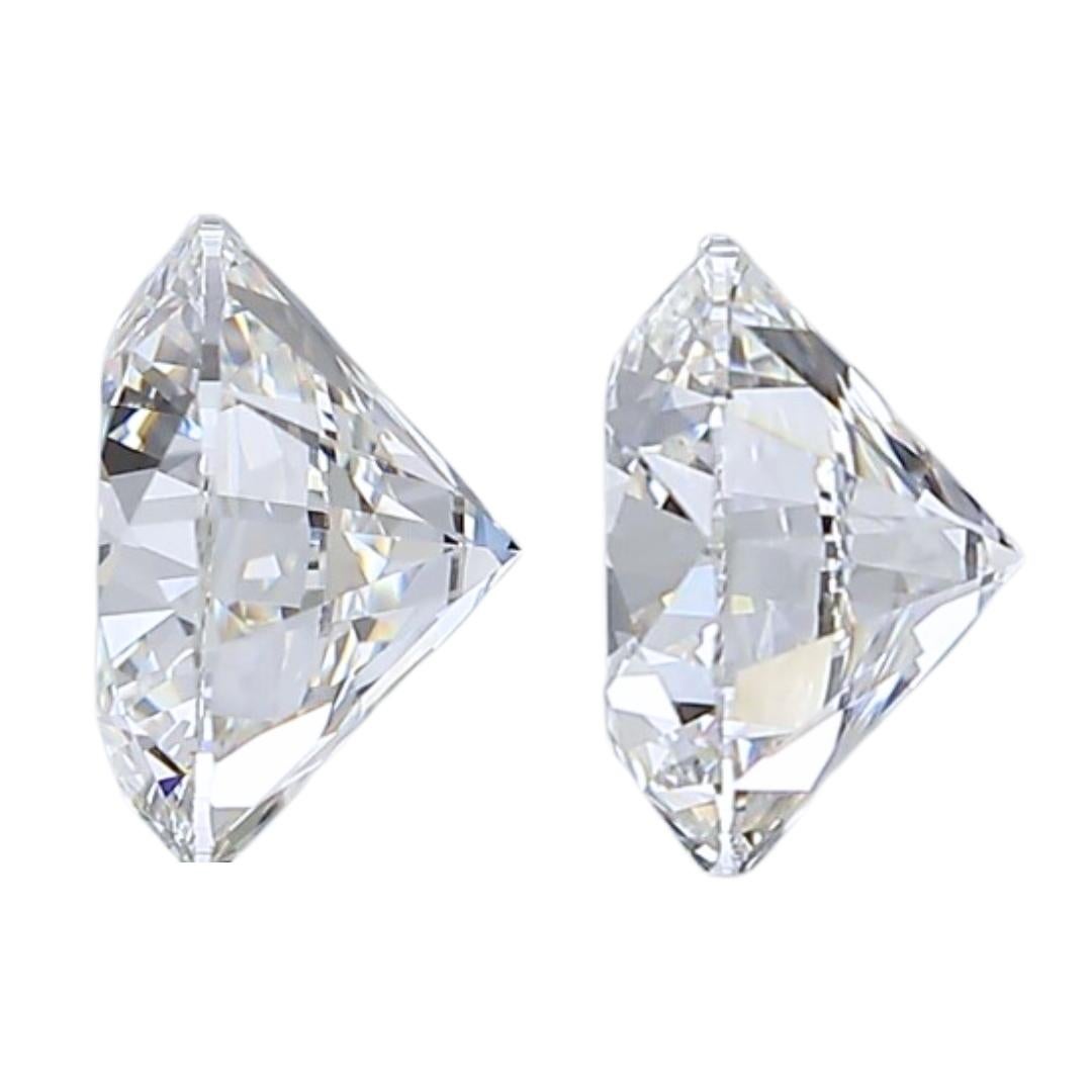 Women's Stunning 2.05ct Triple Excellent Ideal Cut Pair of Round Diamonds -GIA Certified