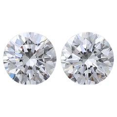 Stunning 2.05ct Triple Excellent Ideal Cut Pair of Round Diamonds -GIA Certified