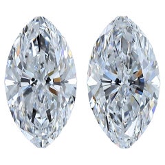 Stunning 2.06ct Ideal Cut Pair of Marquise Diamonds - GIA Certified