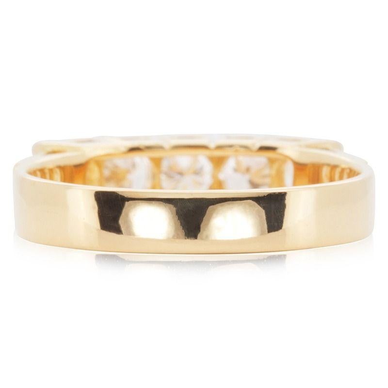 Women's Stunning 18k Yellow Gold 5 Stone Ring with 0.80 Ct Natural Diamonds NGI Cert