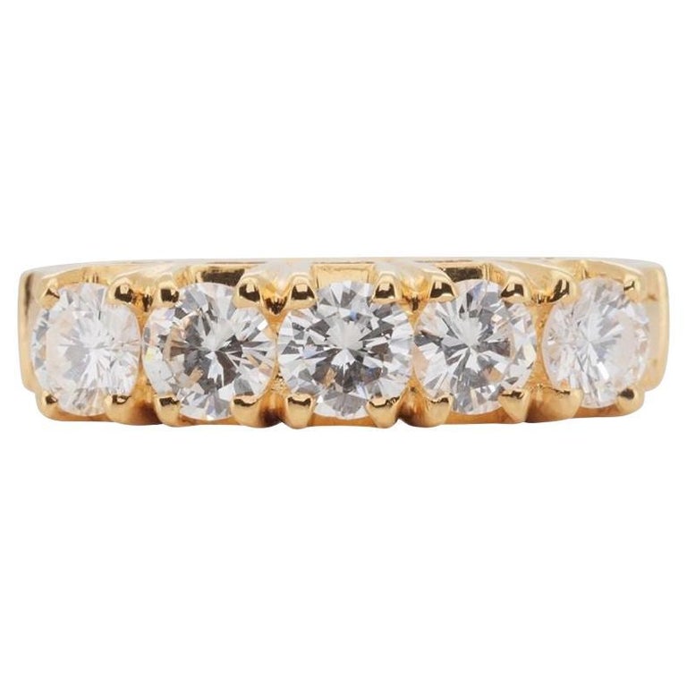 Bague En Or Jaune 18 Carats Avec émeraude Naturelle Et Diamants – Taille 55