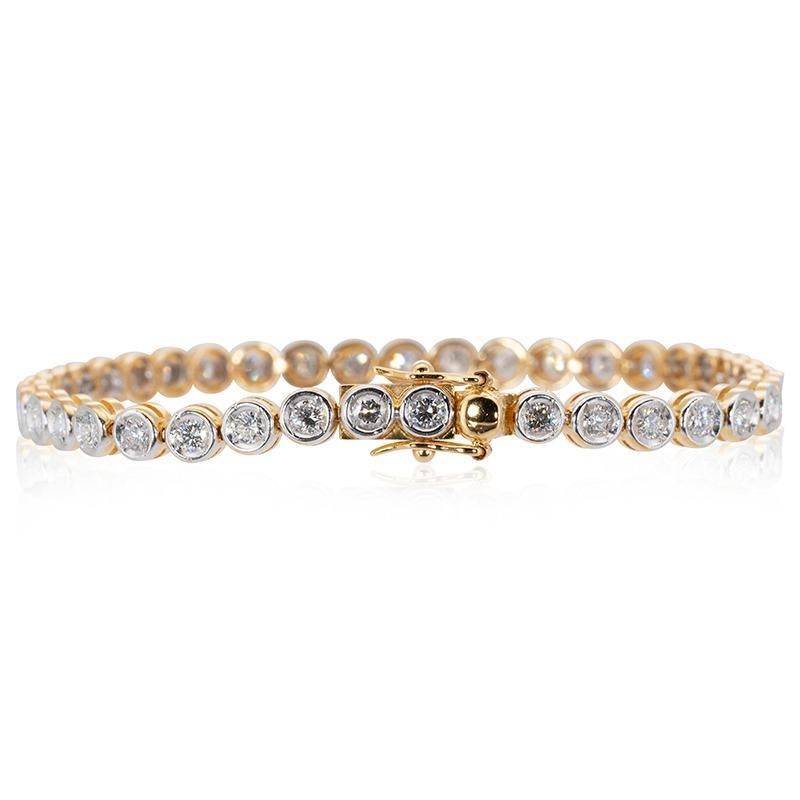 Stunning 20K Yellow Gold Tennis Diamond Bracelet with 2.40 Ct Natural Diamonds In New Condition In רמת גן, IL